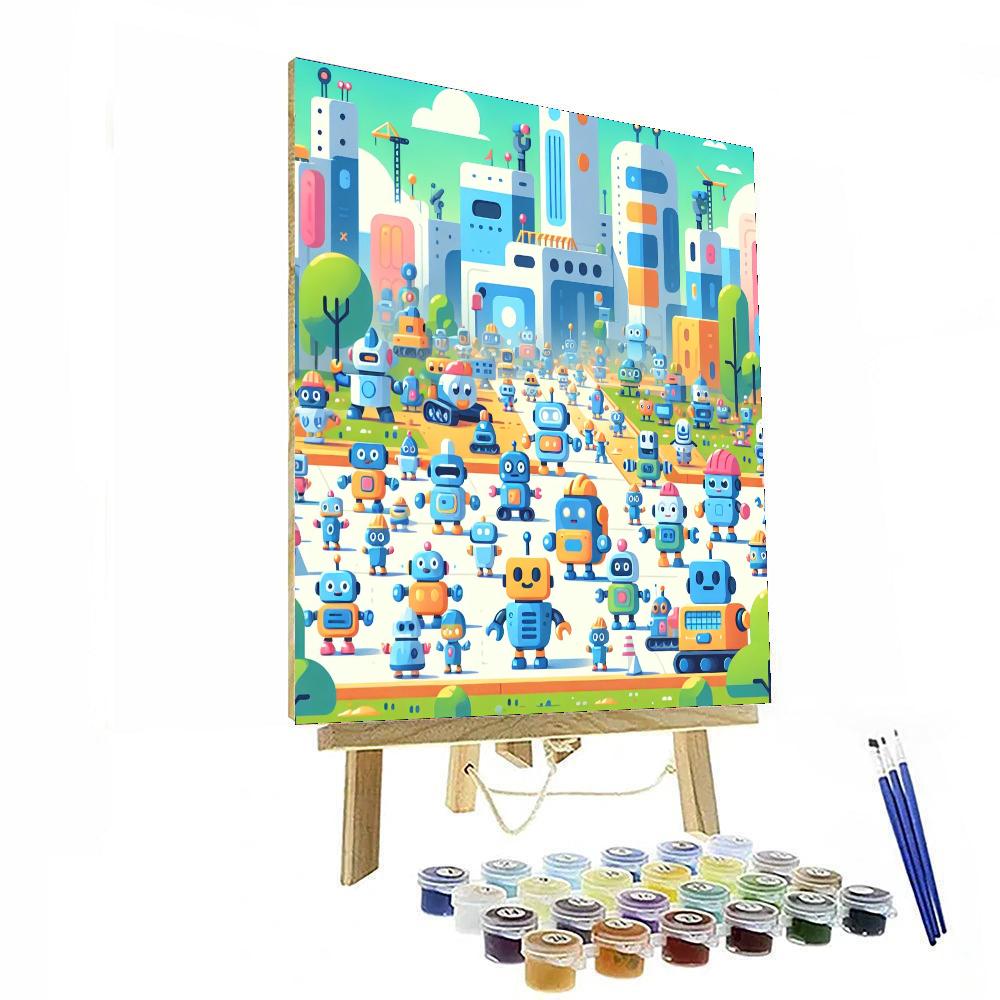 Adventurous Robot Realm Numbered Painting Kits