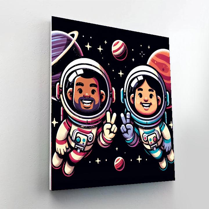Space Explorer Astronauts Painting By Numbers Kit