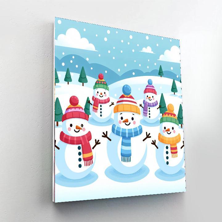 Spectacular Snowmen Painting Number Kit