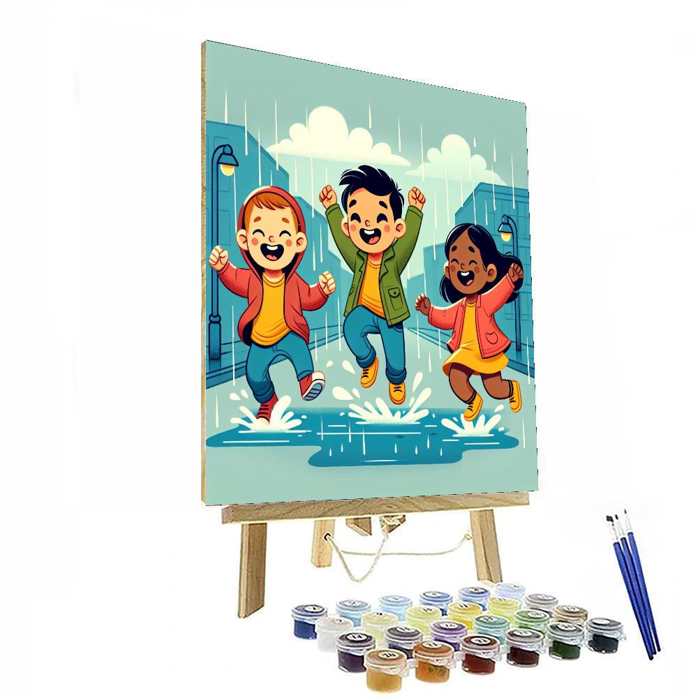 Rainy Day Puddle Jumpers Paint By Numbers Art
