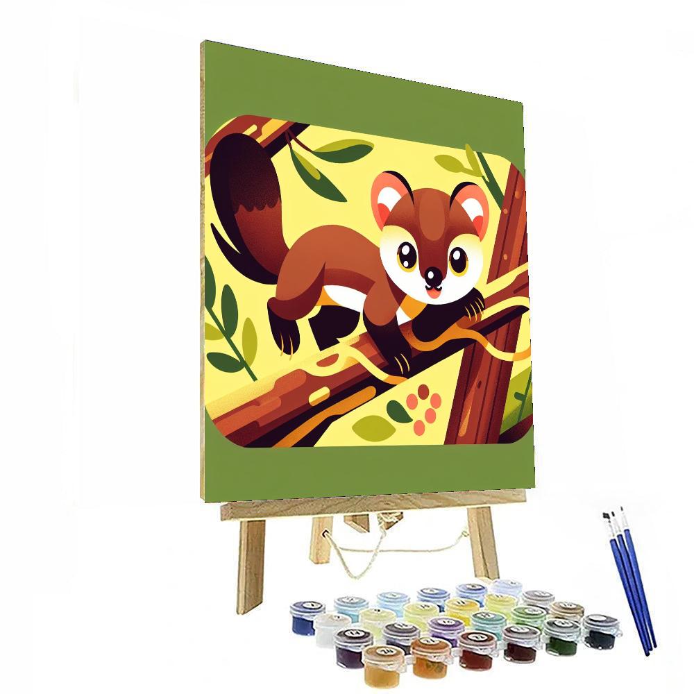 Playful Pine Marten Paint By Numbers Art