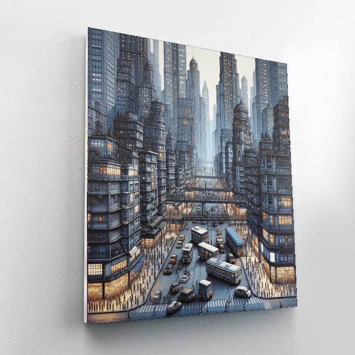 Industrial Cityscape Vista Paint By Numbers Art