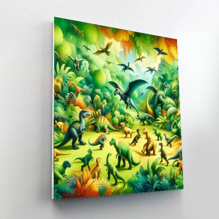 Playful Dino Expedition Painting Number Kit
