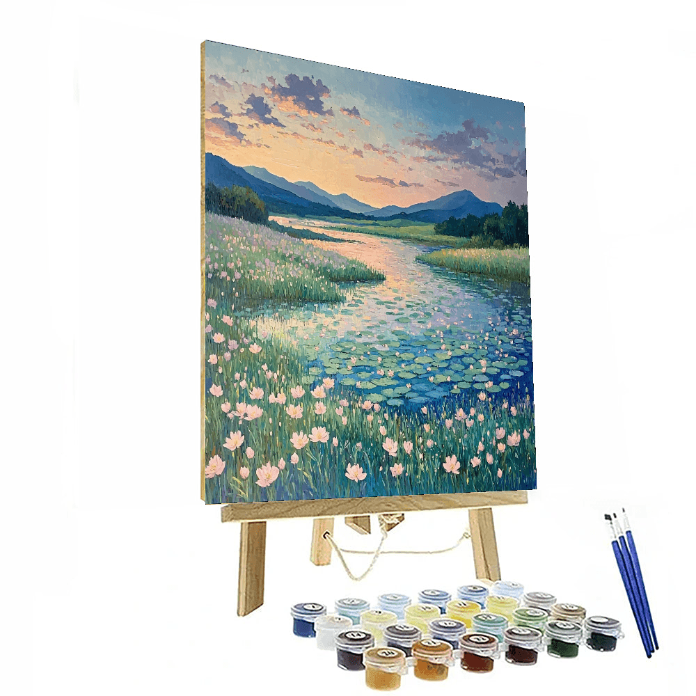 Claude Monet Inspired Twilight Blooming Fields  Paint By Color