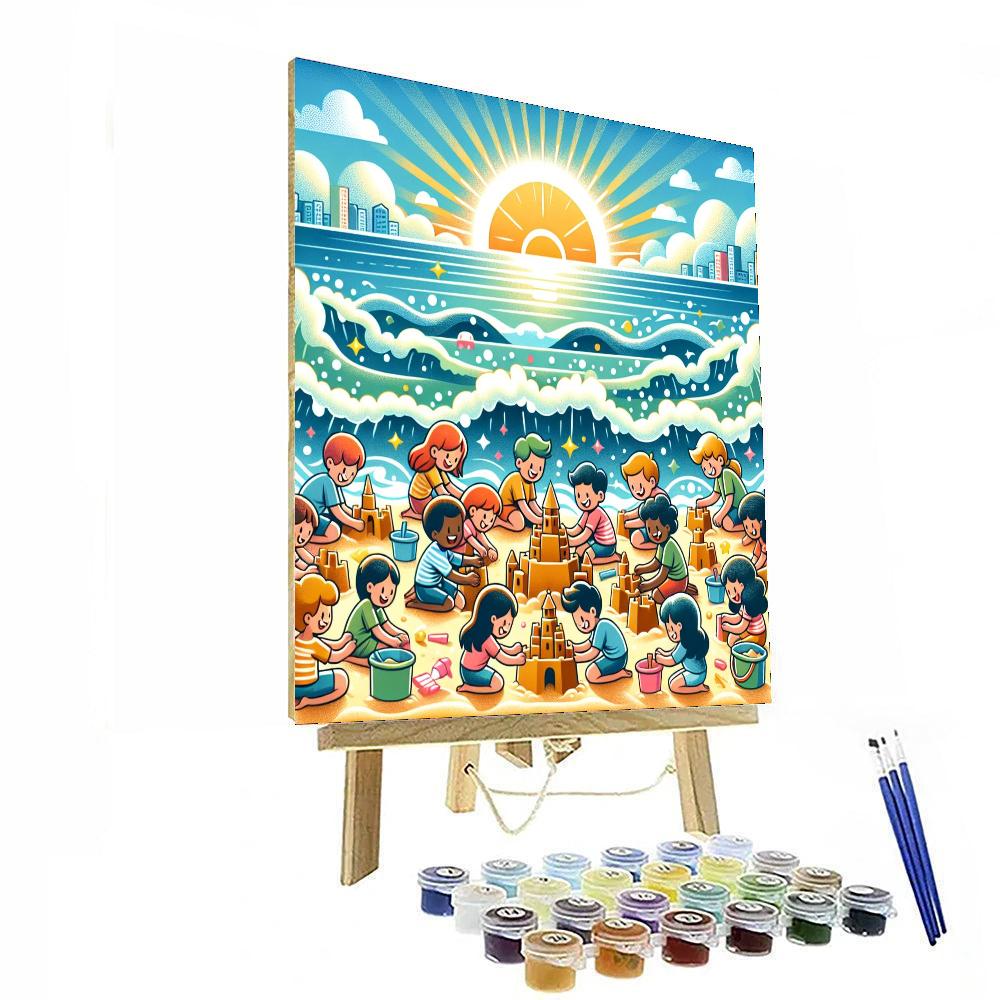 Bubbly Beach Fun Paint By Numbers Art