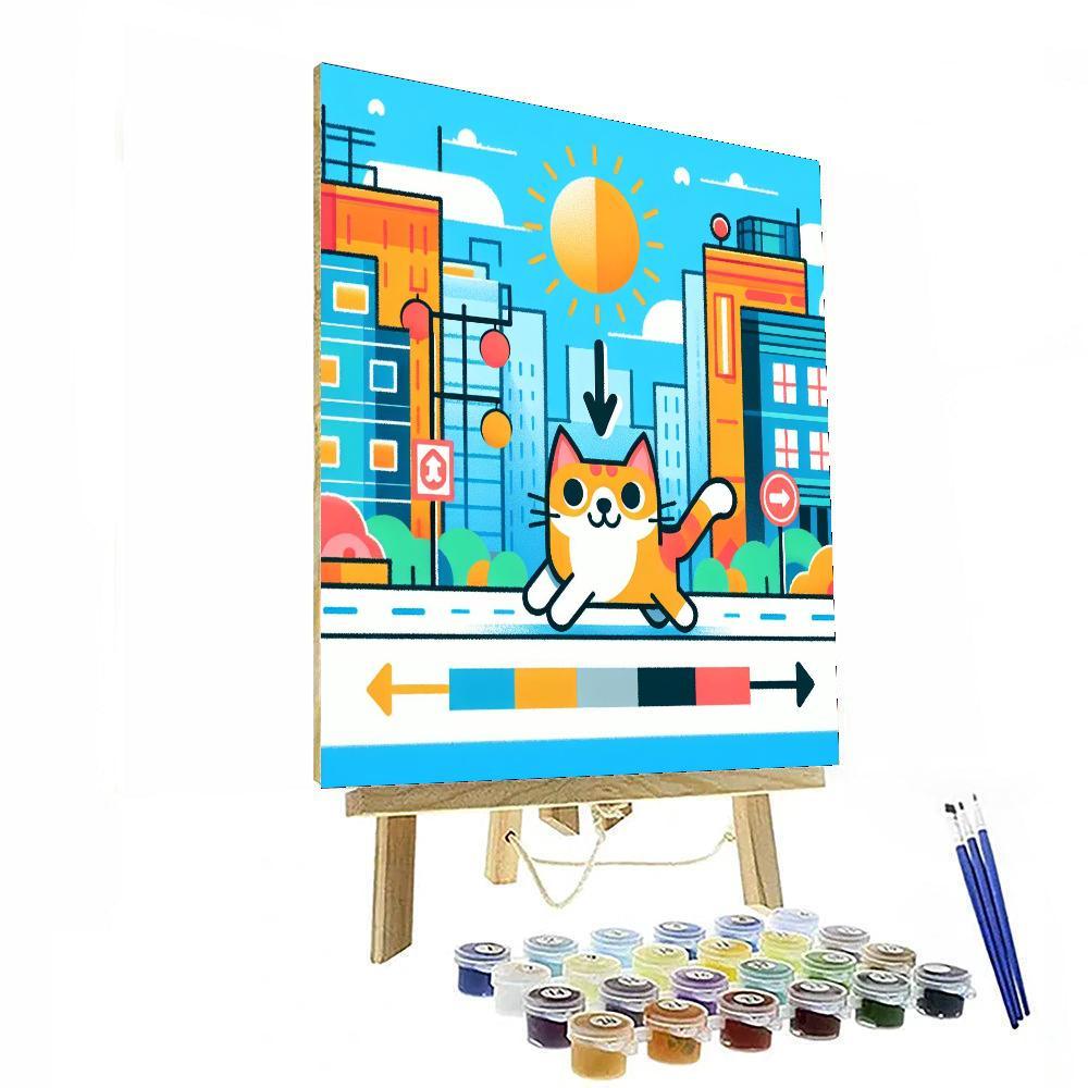 Curious Cat's Urban Adventure Paint By Number