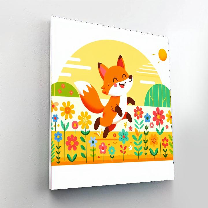 Fluffy Fox Cub Numbered Painting Kits