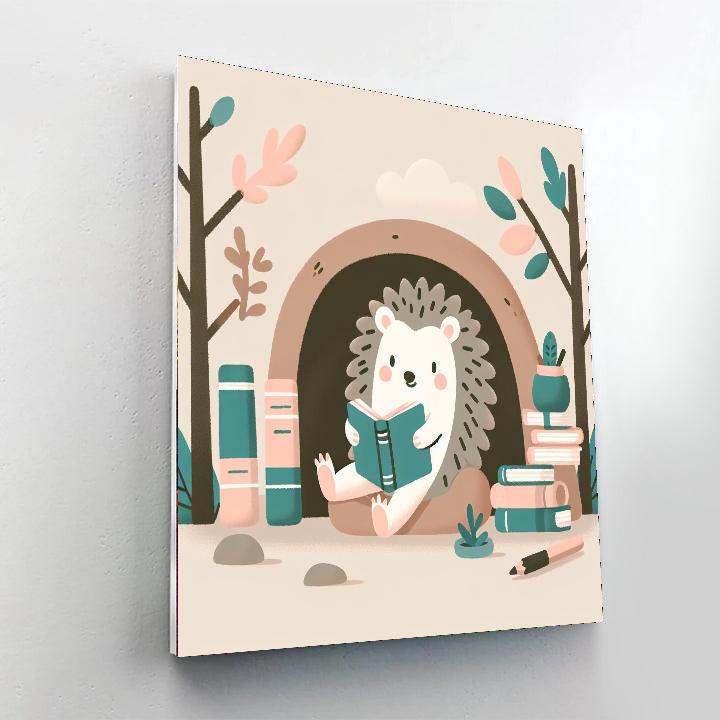 Wise Hedgehog's Reading Den Paint By Color
