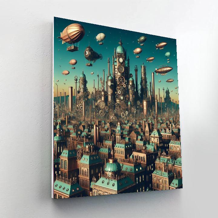 Eccentric Steampunk City Numbered Painting Kits