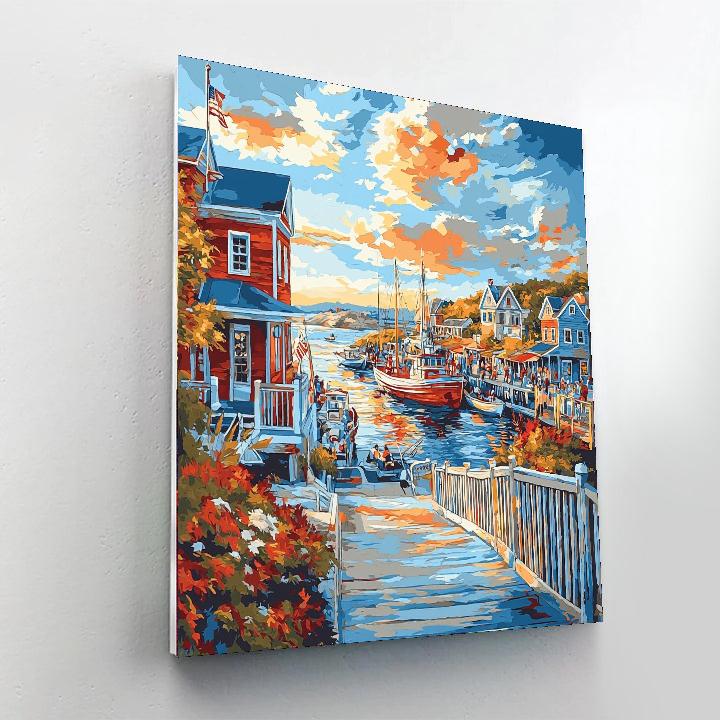 Homer Inspired Seaside Fisherman's Wharf  Paint By Numbers