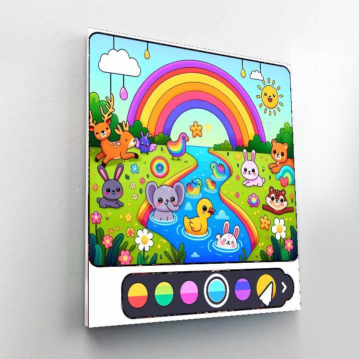 Rainbow River Ride Paint By Numbers Art