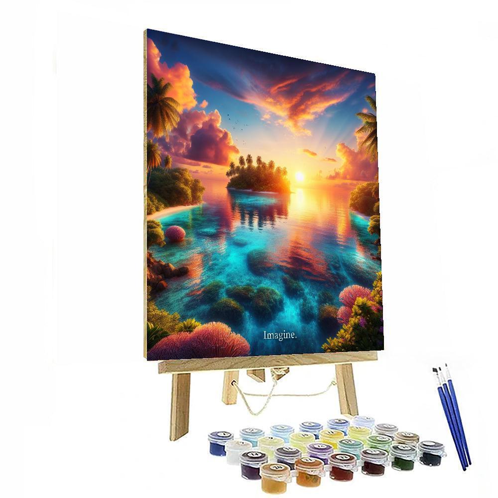 Exotic Island Sunrise Paint By Numbers Art