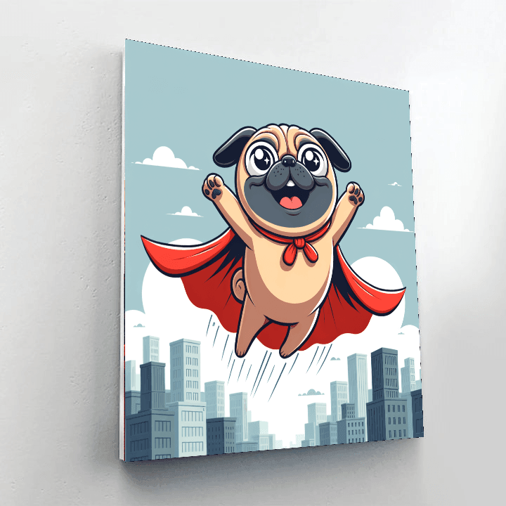 Superhero Pug Adventure Numbered Painting Kits