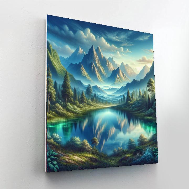 Tranquil Mountain Reflections Numbered Painting Kits