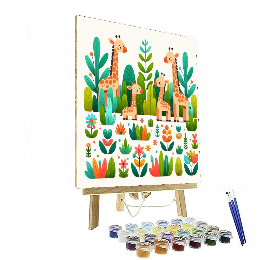 Giraffe's Garden Adventure Paint By Numbers