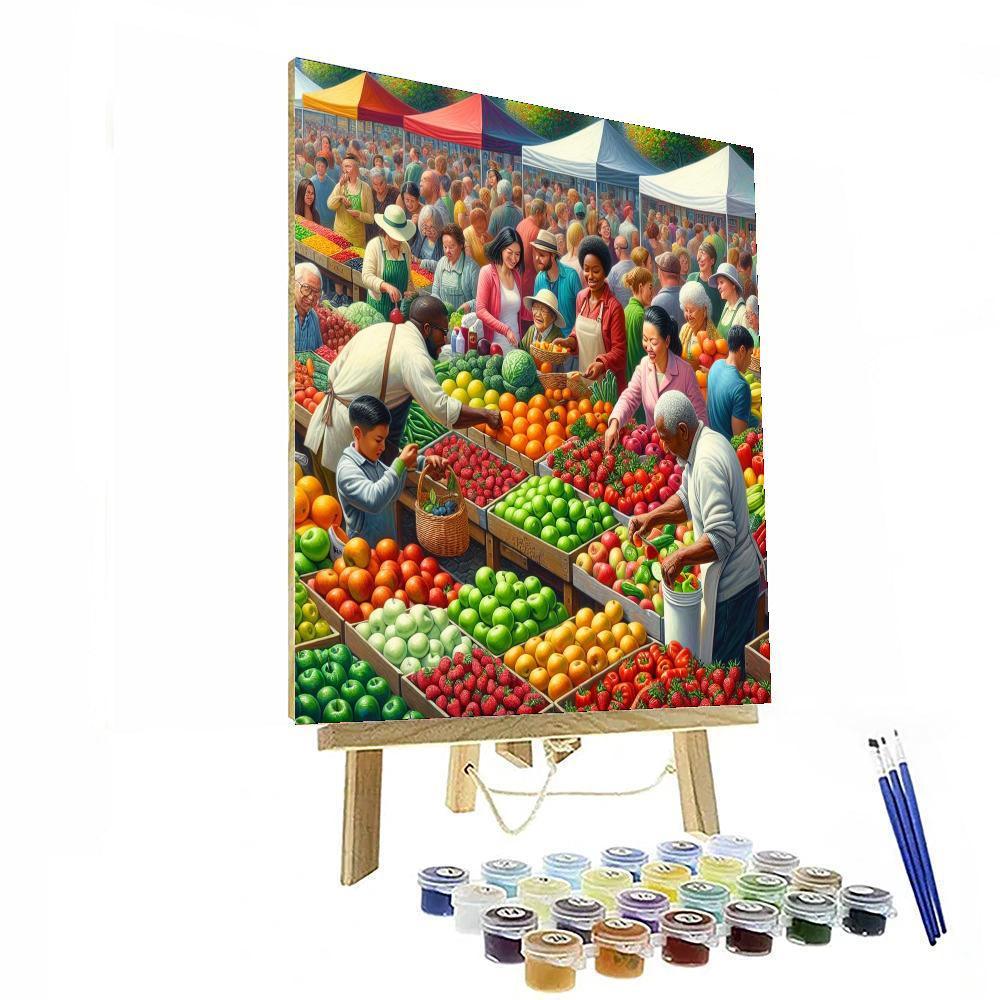 Vibrant Farmer's Market Number Painting