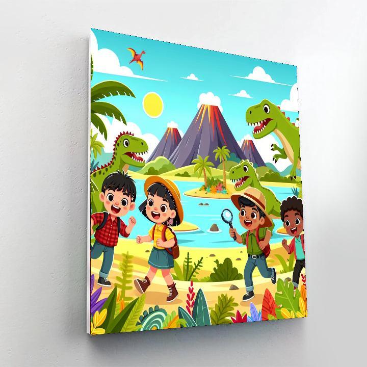 Treasure Hunt On Dinosaur Island Paint By Numbers