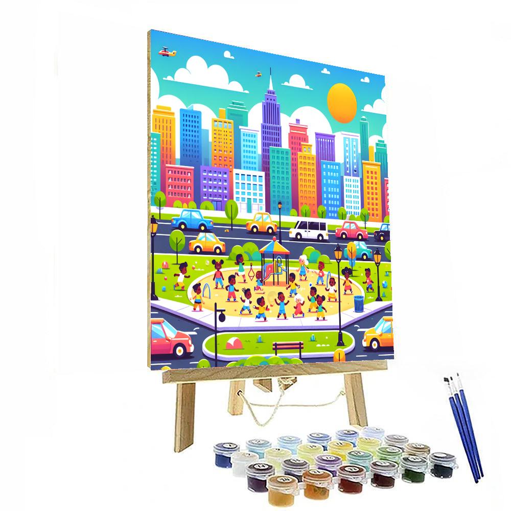 Colorful City Adventures Painting Number Kit