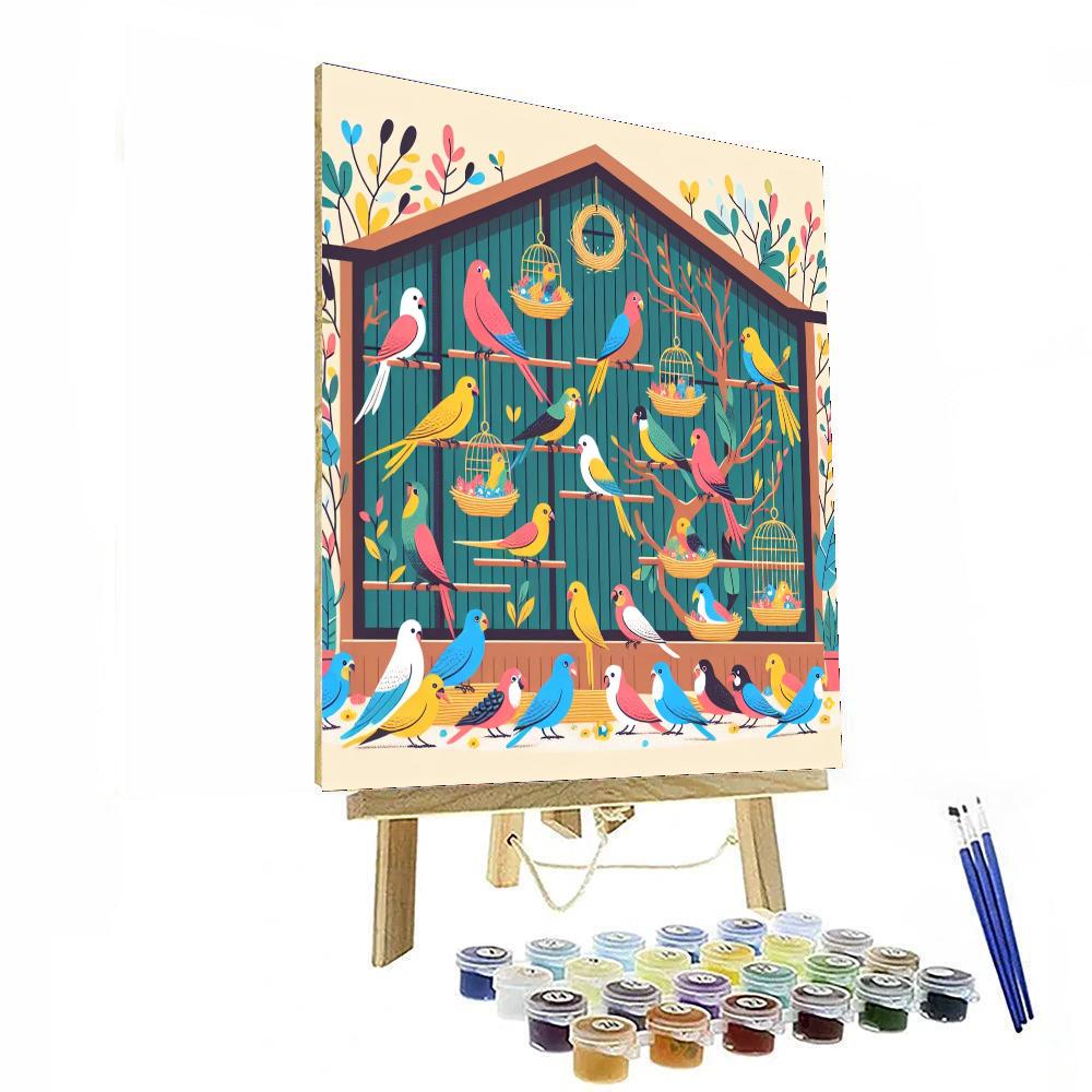 Friendly Feathered Friends Paint By Numbers Art