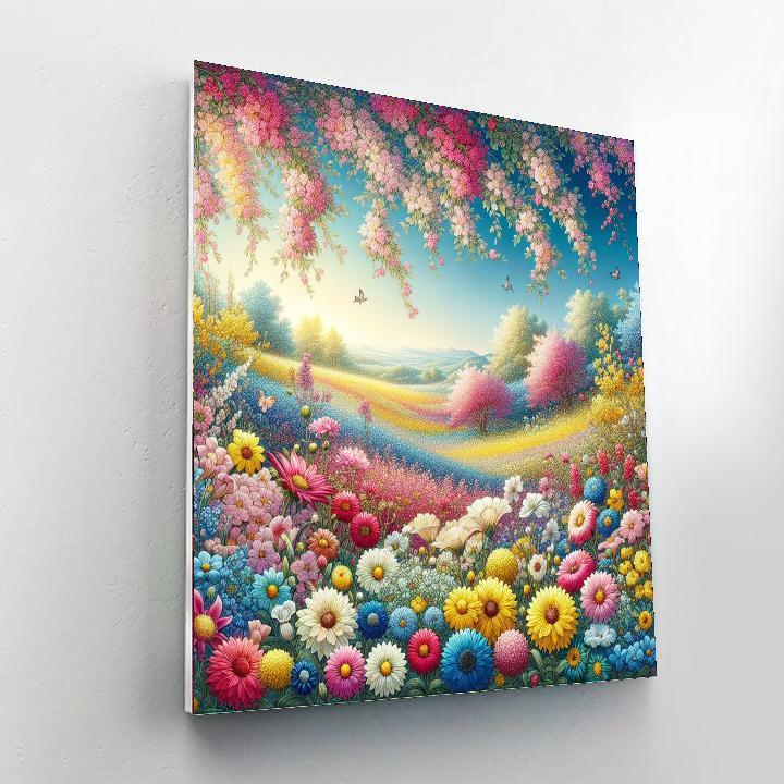 Cheerful Flower Parade Paint By Number