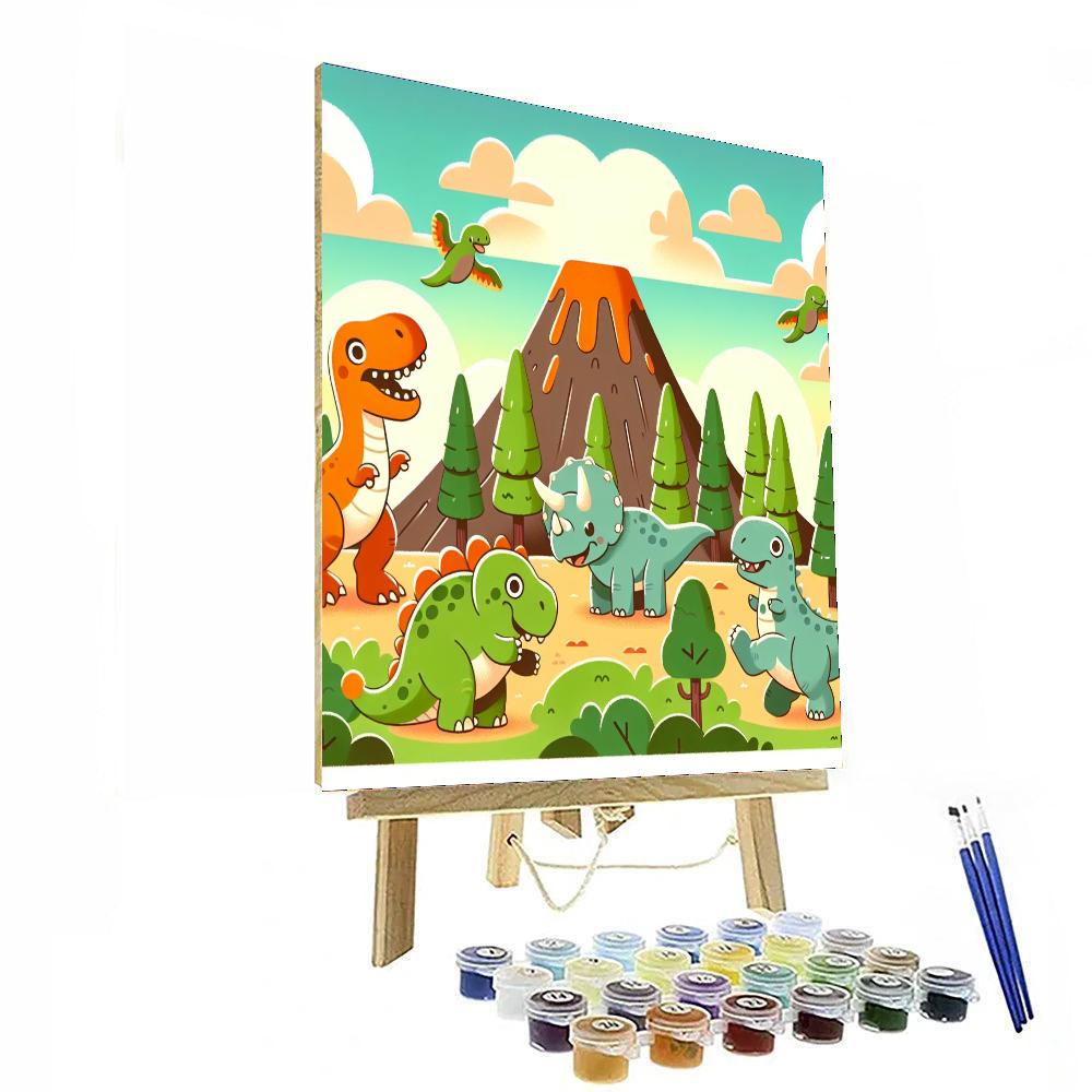 Prehistoric Playground Paint By Numbers Art