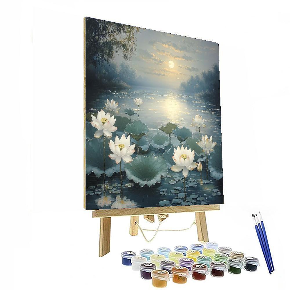 Li Keran Inspired Sacred Lotus Reverie  Paint By Numbers