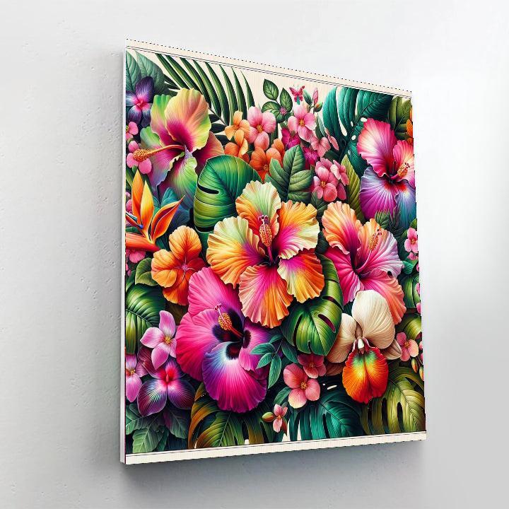Colorful Tropical Flora Painting By Numbers Kit
