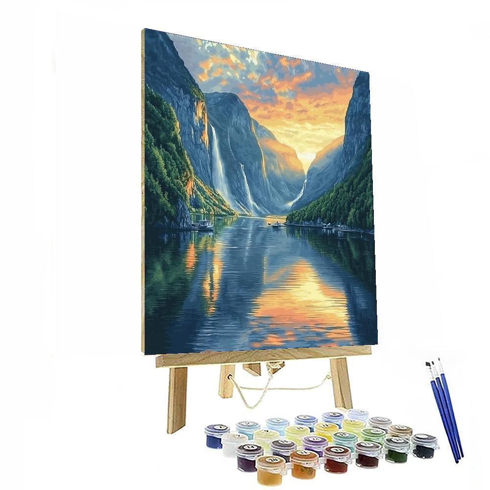 Fjord Cruise In Geirangerfjord Painting Number Kit