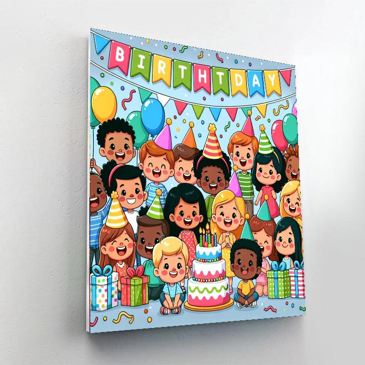 Happy Birthday Bash Number Painting