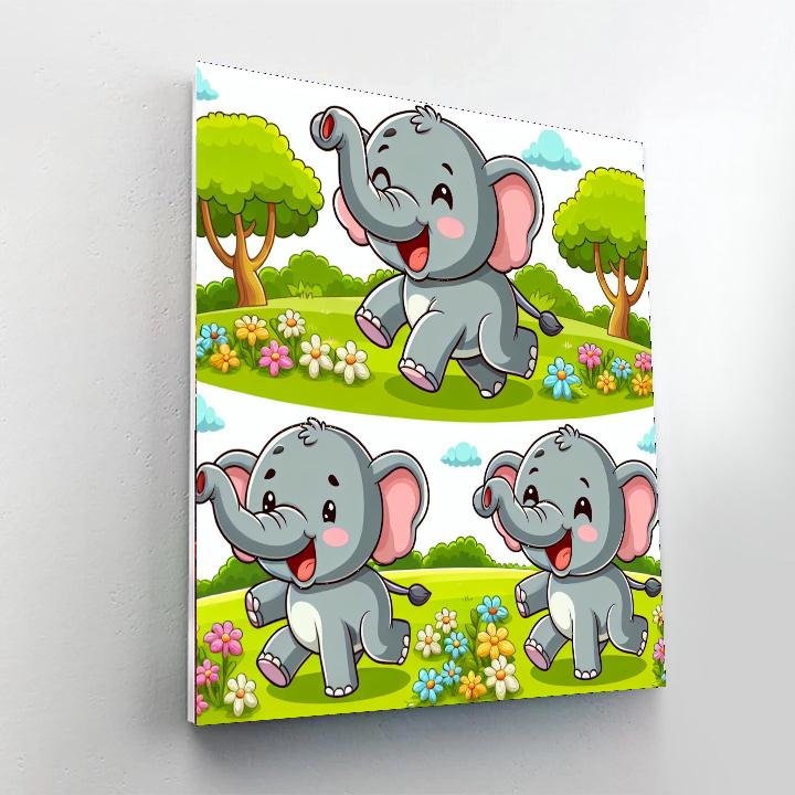 Exciting Elephants DIY Paint By Numbers