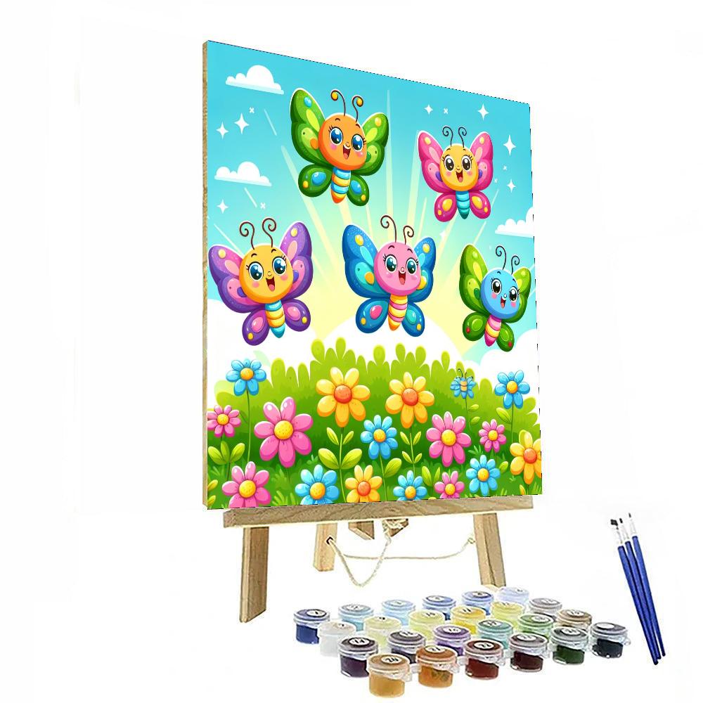 Dancing Butterflies In The Garden Paint By Numbers Art