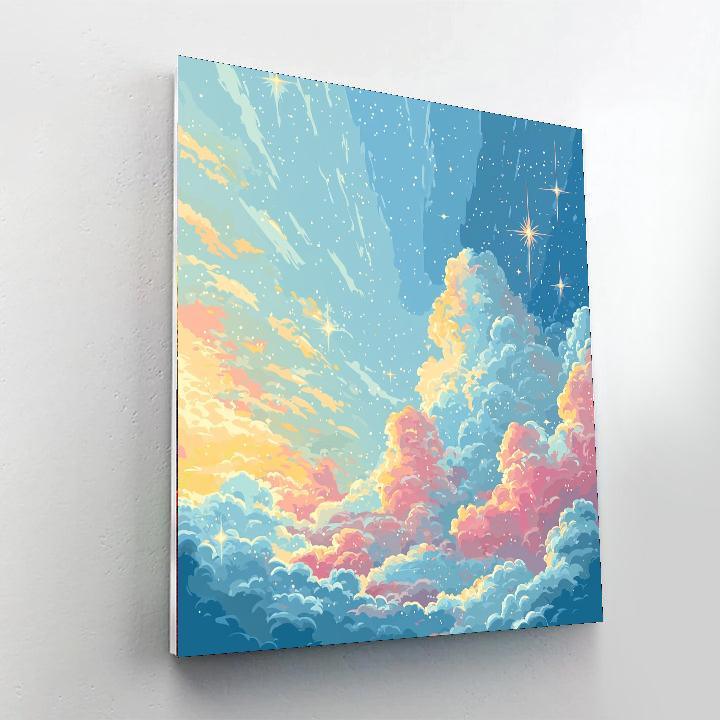 Michelangelo Inspired Celestial Tranquility  Number Painting