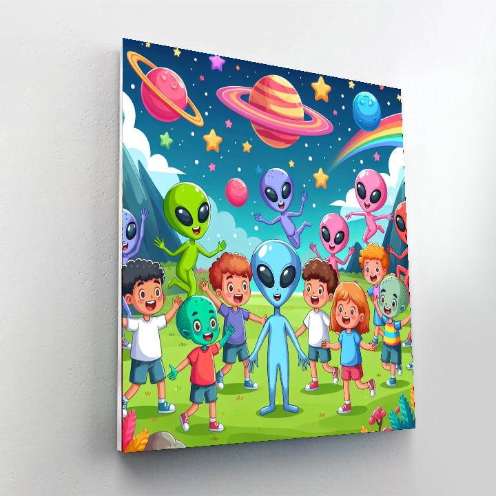 The Friendly Alien Encounter DIY Paint By Numbers