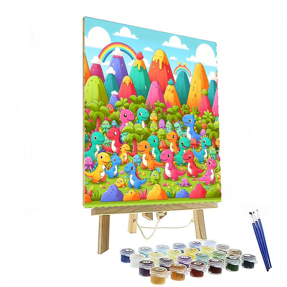 Cute Dinosaurs Painting Number Kit