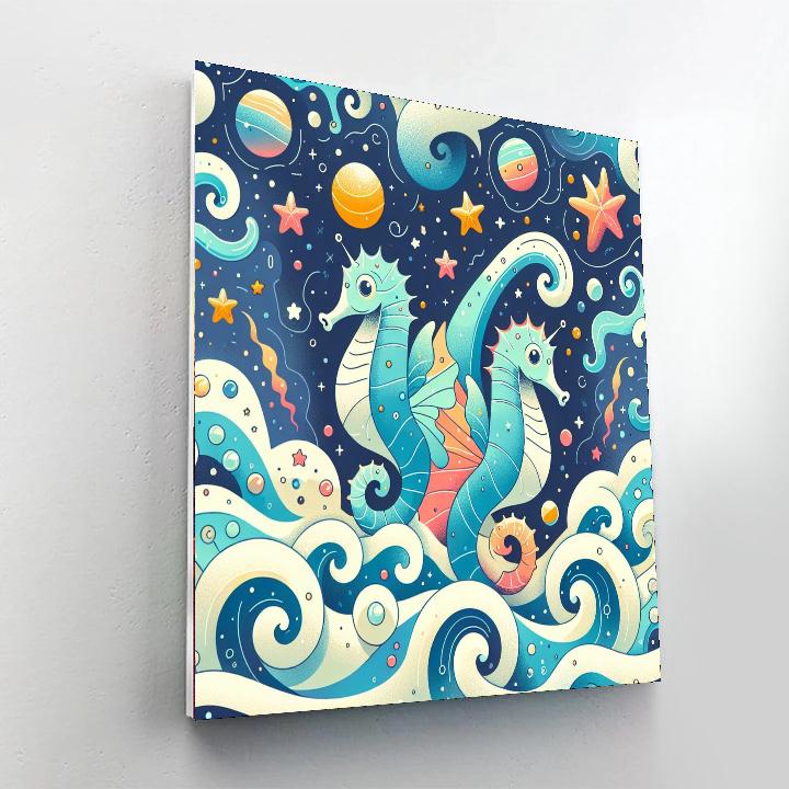 Celestial Seahorse Symphony Numbered Painting Kits