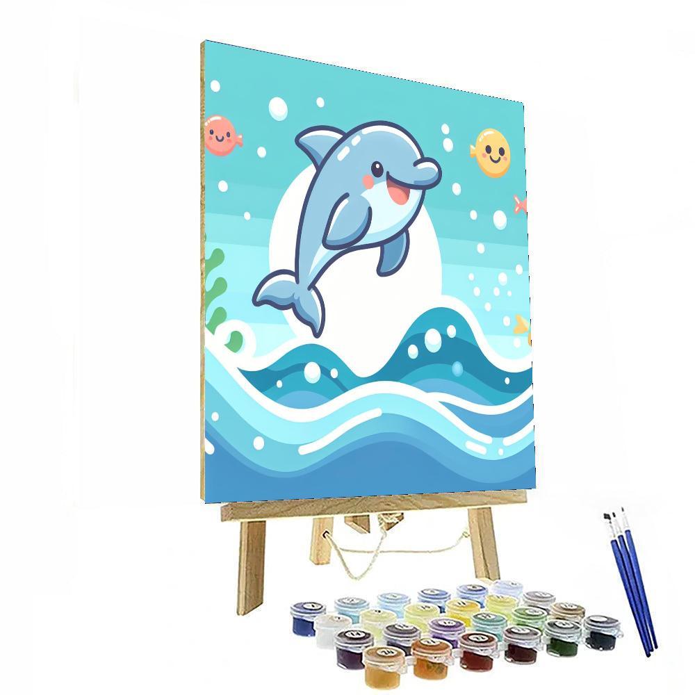 Playful Dolphin Adventure Painting By Numbers Kit