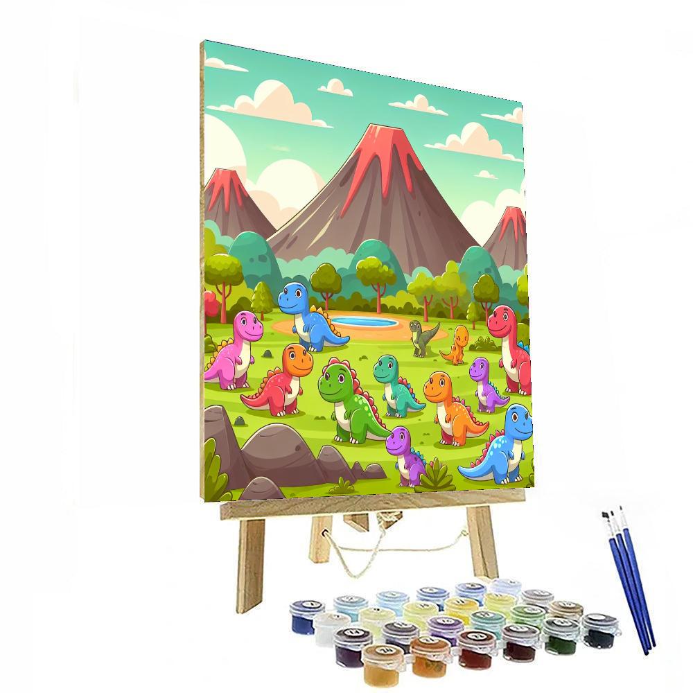 Dreamy Dinosaur Park Painting Number Kit