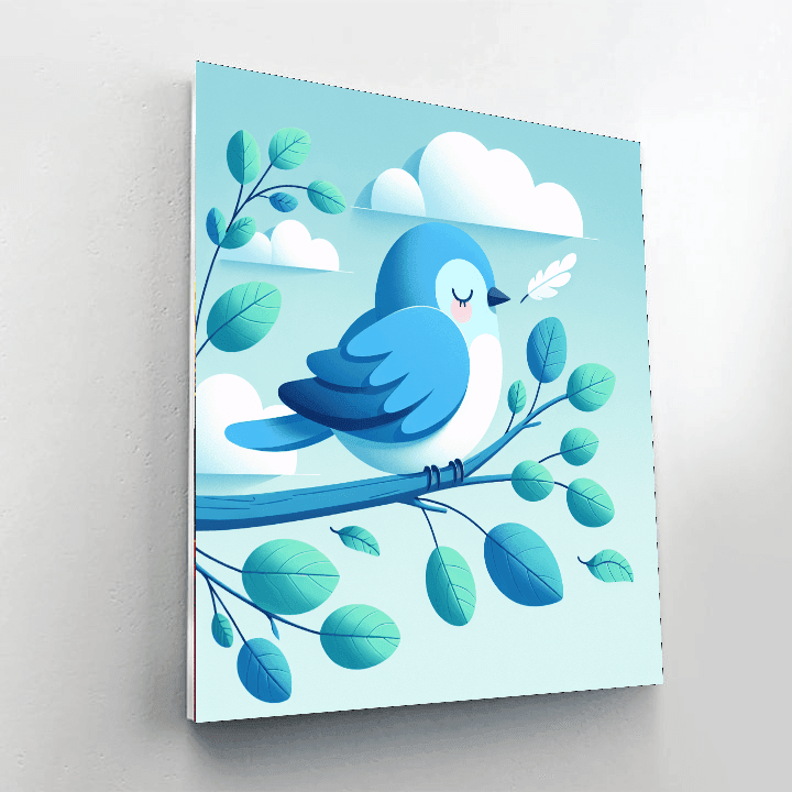 Brilliant Bluebird Number Painting