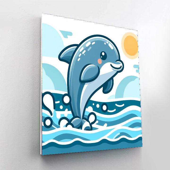 Daring Dolphin Adventure Number Painting