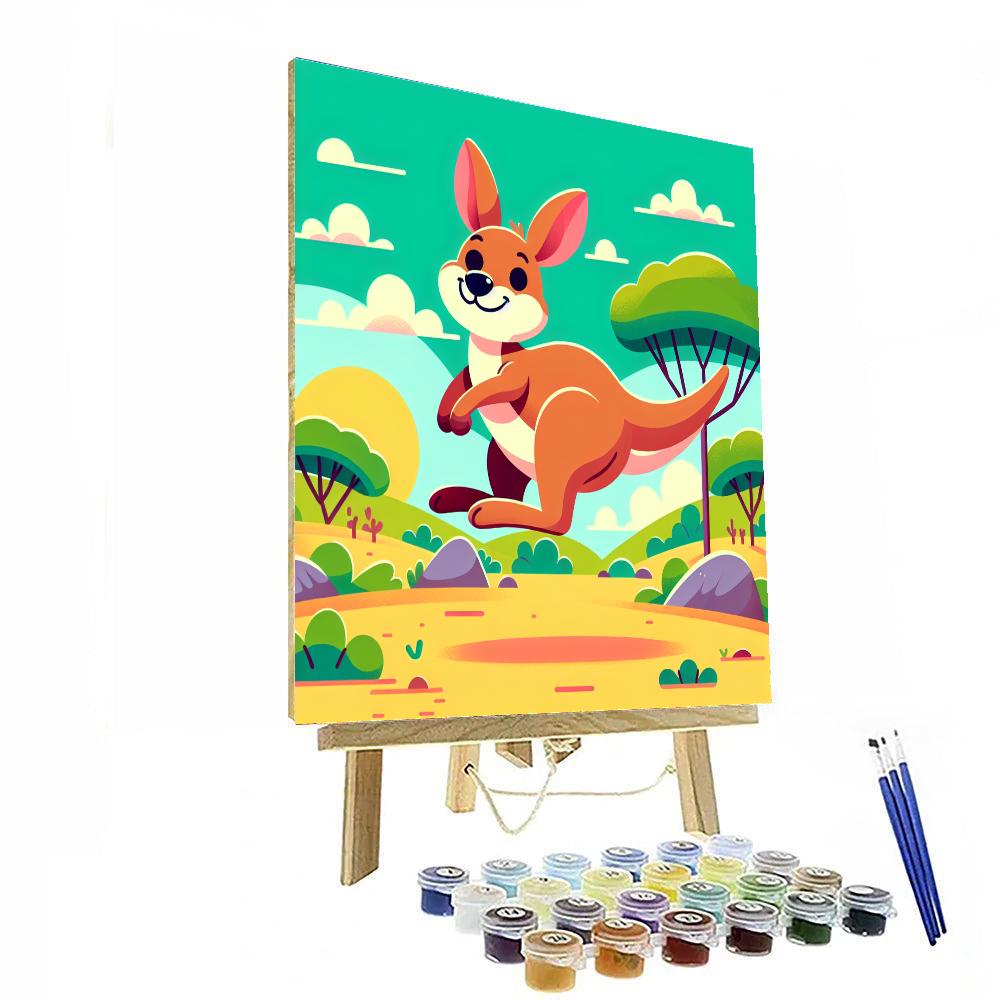 Bouncing Kangaroo's Outback Adventure Paint By Numbers Art