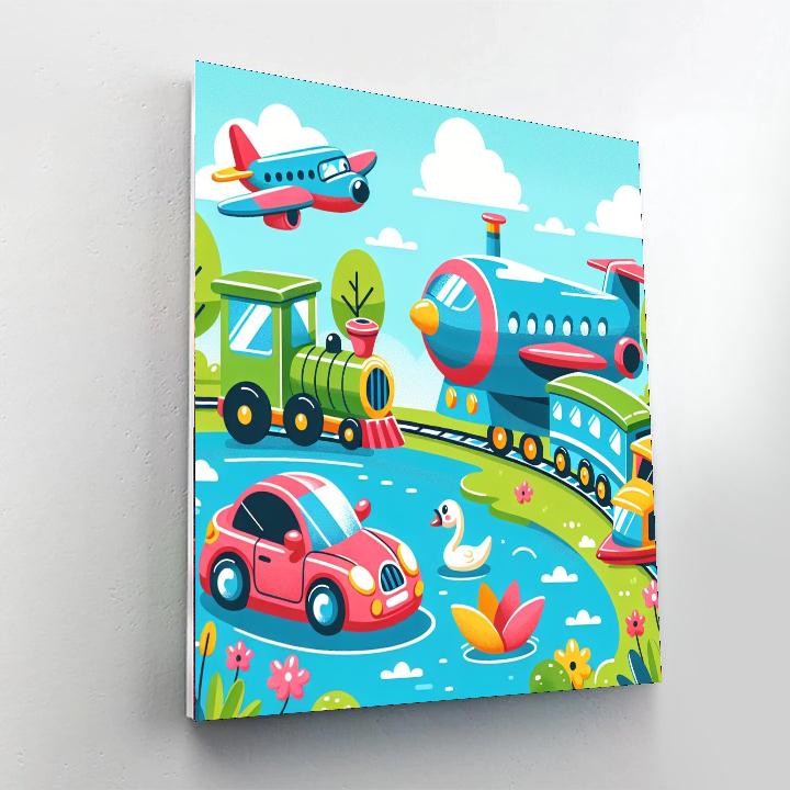 Colorful Transport Painting By Numbers Kit