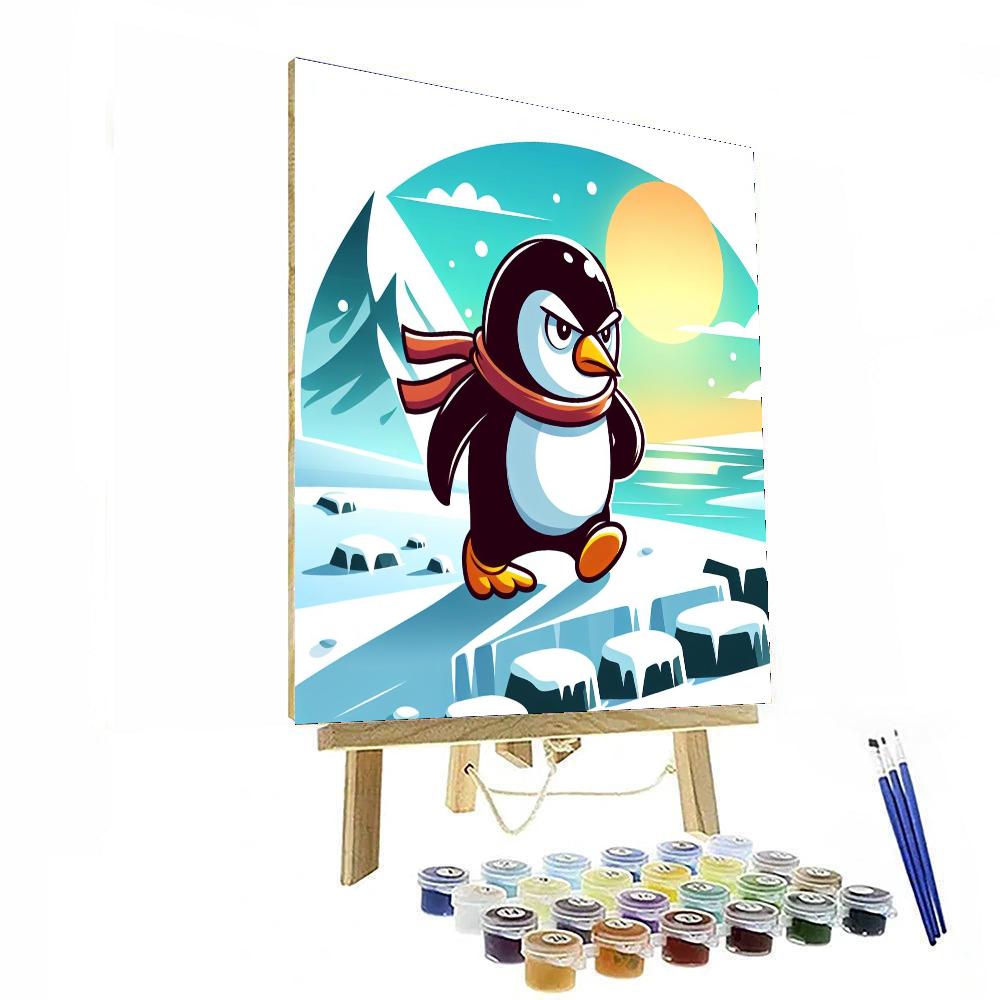 Pioneering Penguin Paint By Numbers Art