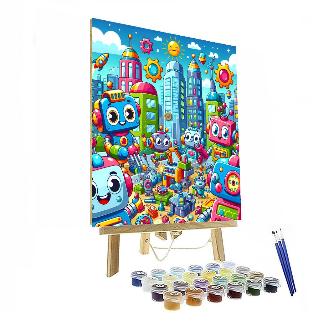 The Adventures Of Robot Friends Paint By Numbers Kits