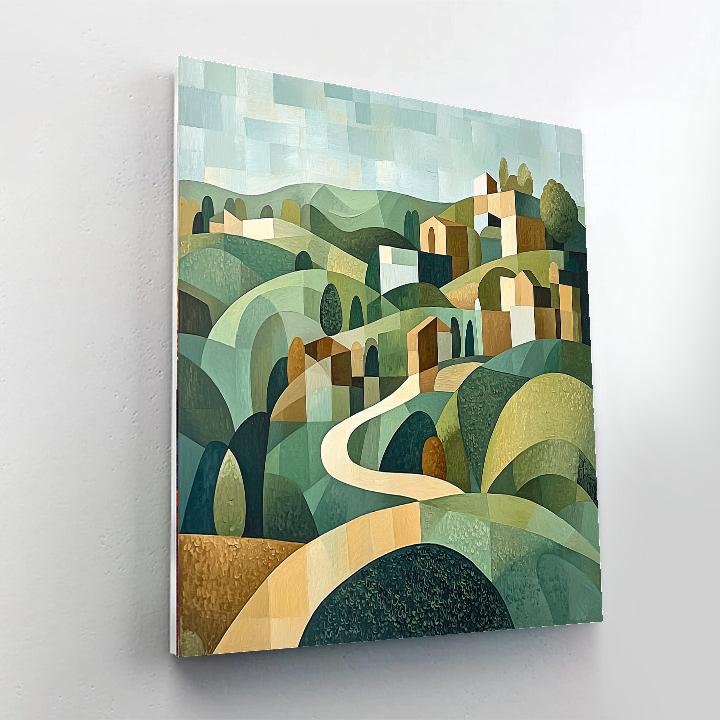 Pablo Picasso Inspired Cubist Landscape  Paint By Color