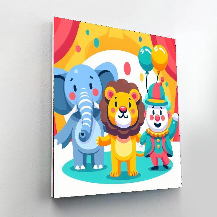 Joyful Animal Circus Paint By Numbers Art