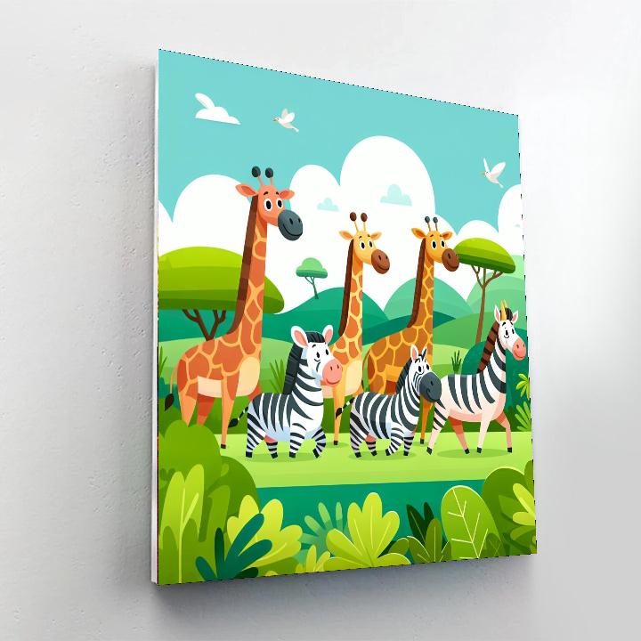 Jungle Safari Parade Numbered Painting Kits