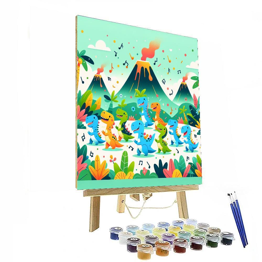 Delightful Dino Dance Party Numbered Painting Kits