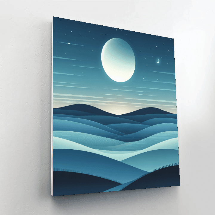 Dreamy Moonlit Landscape Painting Number Kit