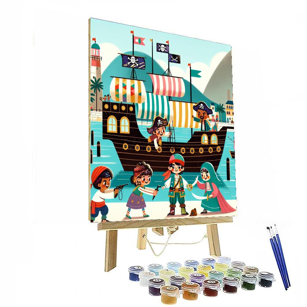 Petite Pirate Port Paint By Numbers Art