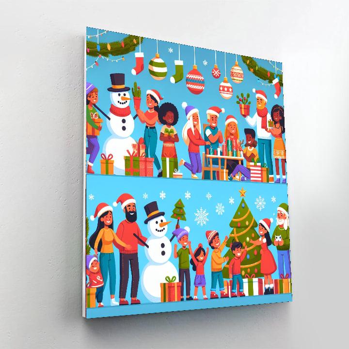 Jolly Holiday Adventures Paint By Numbers Art